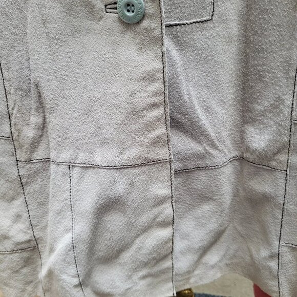 Vintage Wilsons Leather Maxima Stone Gray Suede Belted Driving Jacket Size Large - Picture 9 of 9